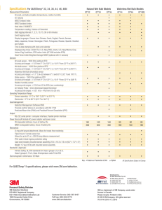 QUESTemp Heat Stress Monitor Detection Specifications