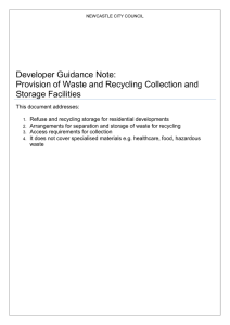 Developer Guidance: Provision of Waste and Recycling Collection