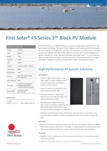 First Solar® FS Series 3™ Black PV Module