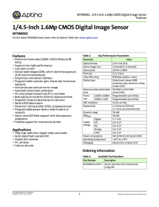 MT9M002 1/4.5-Inch 1.6Mp component data sheet