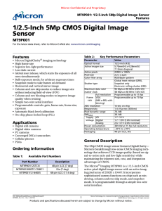 5Mp 1/2.5-inch CMOS digital image sensor data sheet