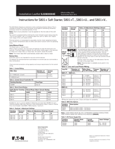 Instructions for S801+ Soft Starter, S801+T...,S801+U... and