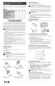 Eaton 3S UPS User`s Guide - English