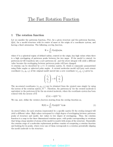 The Fast Rotation Function - James Foadi`s personal web page