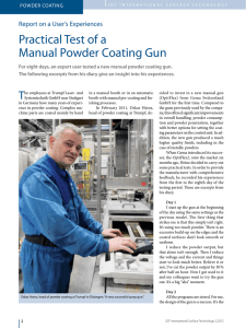 practical test of a Manual powder coating gun