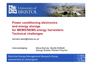 Power conditioning electronics and energy storage for MEMS/NEMS