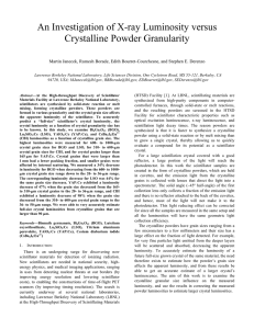 An Investigation of X-ray Luminosity versus Crystalline Powder