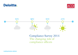 Compliance Survey 2014 The changing role of compliance