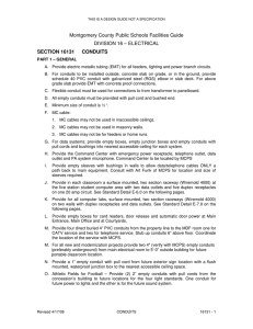 ELECTRICAL SECTION 16131 CONDUITS