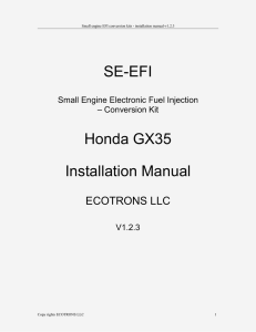 Ecotrons EFI installation manual for Honda GX35