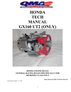 HONDA TECH MANUAL GX160 UT2 (ONLY)