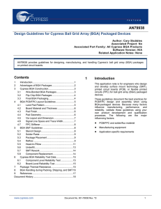 Design Guidelines for Cypress Ball Grid Array (BGA) Packaged