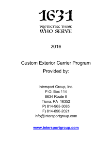 2016 Custom Exterior Carrier Program Provided by: