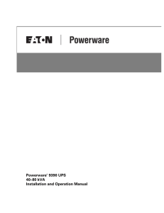 Powerware 9390 UPS 40–80 kVA Installation and Operation