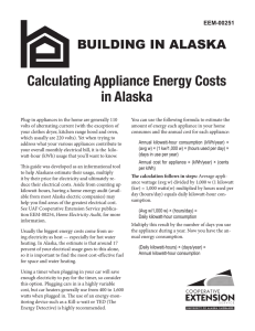 Calculating Appliance Energy Costs in Alaska