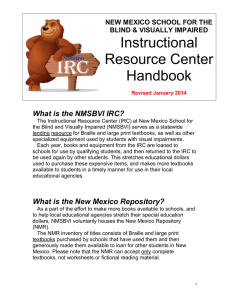 IRC Handbook 2014 - New Mexico School for the Blind and Visually