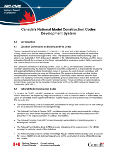 Canada`s National Model Construction Codes Development System