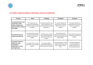 a) An ability to apply knowledge of mathematics, science and