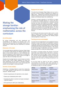 Making the strange familiar: emphasising the role of mathematics