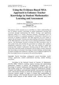 Using the Evidence-Based MSA Approach to