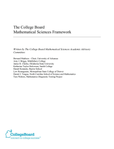 The College Board Mathematical Sciences Framework