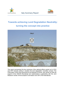 Towards achieving Land Degradation Neutrality: turning the concept