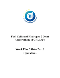 Fuel Cells and Hydrogen 2 Joint Undertaking (FCH 2 JU) Work Plan