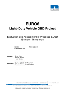Light–Duty Vehicle OBD Project