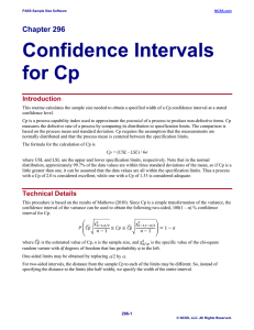 Confidence Intervals for Cp