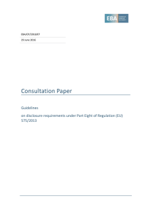 Consultation Paper - European Banking Authority