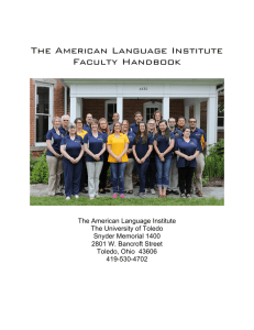 The American Language Institute Faculty Handbook