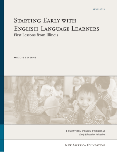Starting Early With English Language Learners