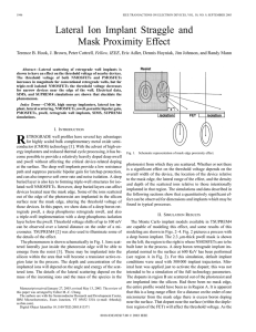 Lateral ion implant straggle and mask proximity effect