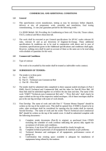 COMMERCIAL AND ADDITIONAL CONDITIONS 1.0 General 1.1