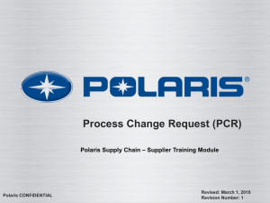 Process Change Management - Polaris Supplier Information Portal