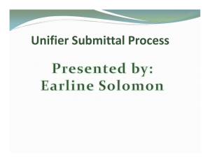 Unifier Submittal Process