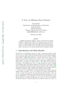 A Note on Diffusion State Distance