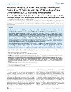 Mutation Analysis of NR5A1 Encoding Steroidogenic Factor 1