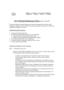 ELCT Hospital Maintenance Policy update of May2004