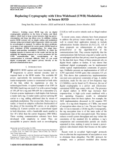 Replacing Cryptography with Ultra Wideband (UWB) Modulation in