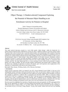 Object Therapy: A Student-selected Component Exploring the