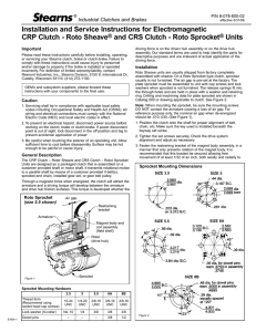 Installation and Service Instructions for Electromagnetic CRP Clutch