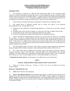 ANNUAL SURVEY OF INDUSTRIES 2011-12 Instructions for