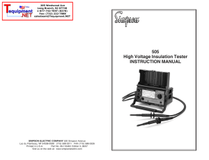 505 High Voltage Insulation Tester INSTRUCTION MANUAL