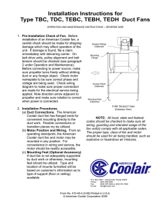 Installation Instructions for Type TBC, TDC