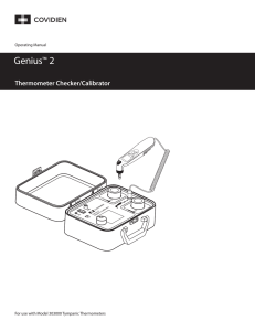 Genius™ 2 Thermometer Checker/Calibrator Manual