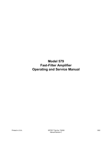 Model 579 Fast-Filter Amplifier Operating and Service Manual