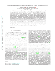 Cosmological parameter estimation using Particle Swarm