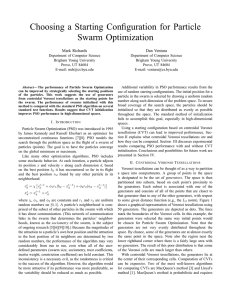 Choosing a Starting Configuration for Particle Swarm Optimization