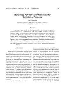 Hierarchical Particle Swarm Optimization for Optimization Problems